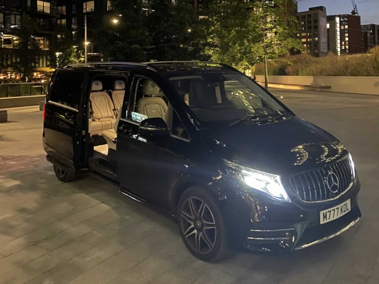 Driven Landjet with side door open to show custom interior