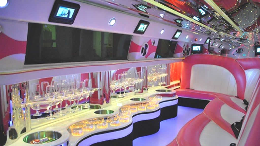 Interior pink Hummer h3 limo