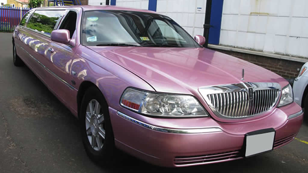 Pink Lincoln Ton Car exterior