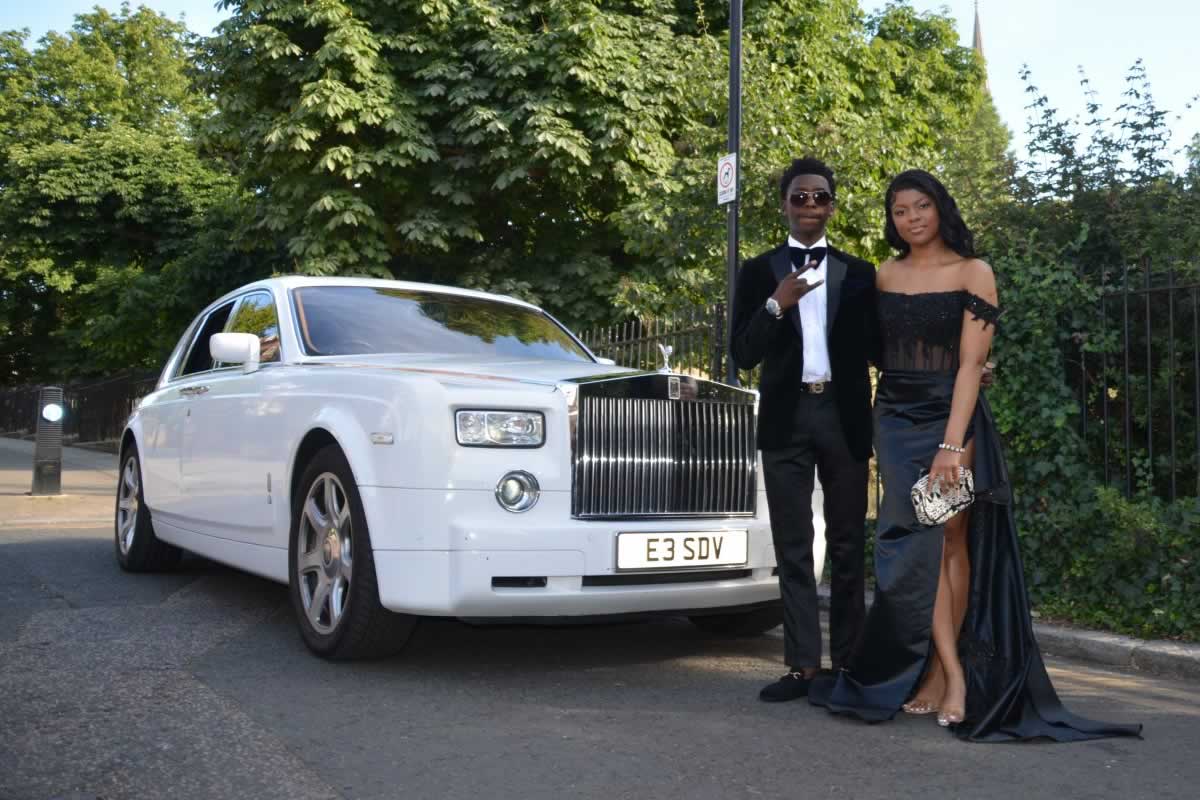 Rolls-Royce Phantom prom car with guests